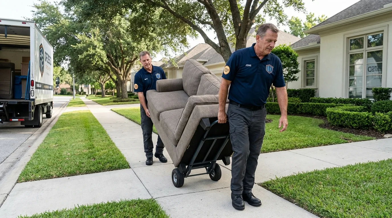 Local residential moving crew loading furniture in Guntersville, AL