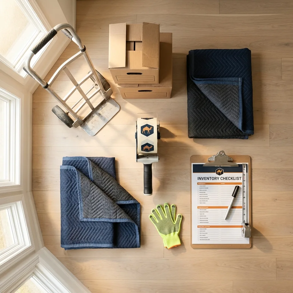 Professional moving supplies and packing materials layout for Guntersville residential relocations
