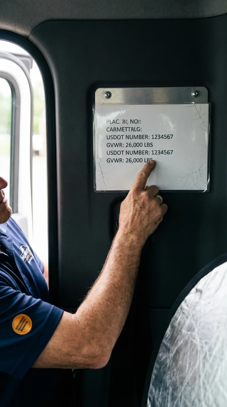 USDOT licensing placard verification in Guntersville